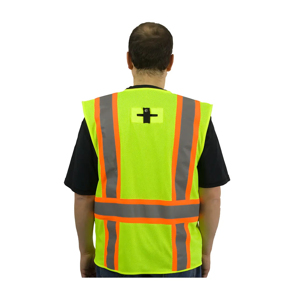 Pip 302-0600D-Ly/2X Ansi Type R Class 2 Two-Tone Mesh Vest With "D" Ring Access 302-0600D-LY2X-13697