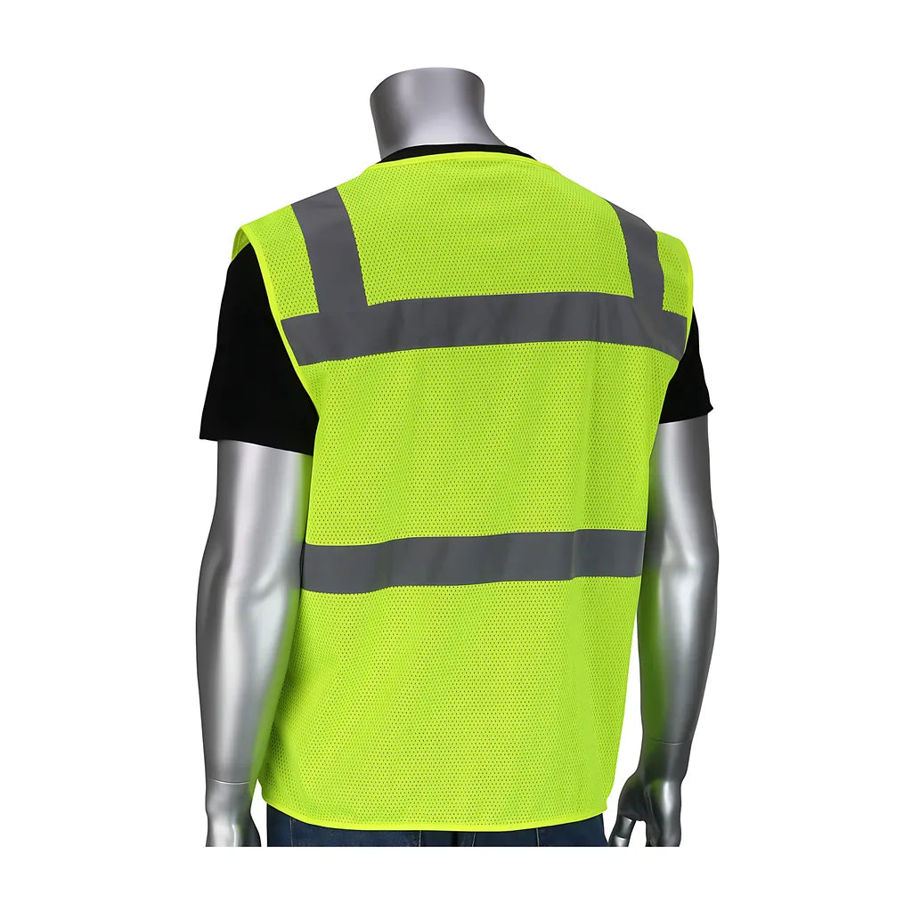 Pip 302-0750-Ly/3X Ansi Type R Class 2 Five Pocket Surveyors Vest 302-0750-LY3X-13950