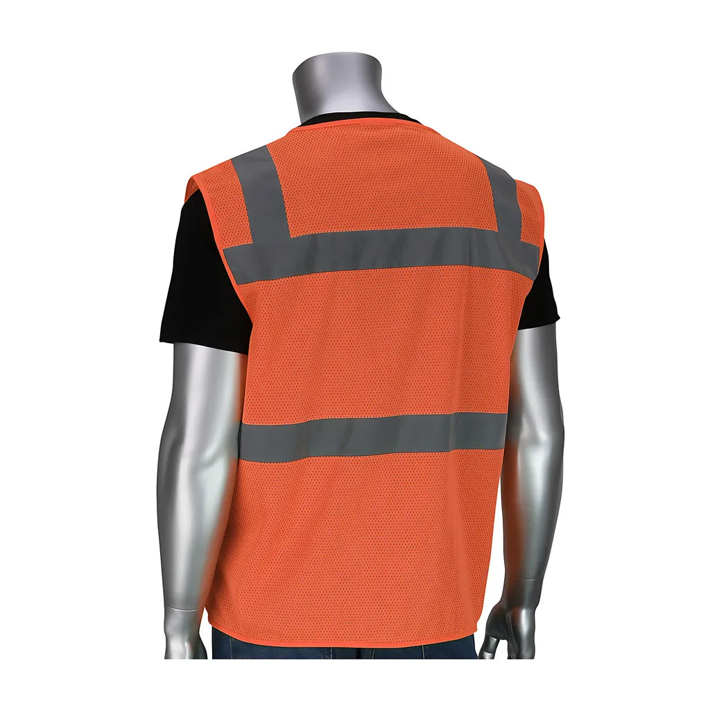 Pip 302-0750-Or/S Ansi Type R Class 2 Five Pocket Surveyors Vest 302-0750-ORS-13924