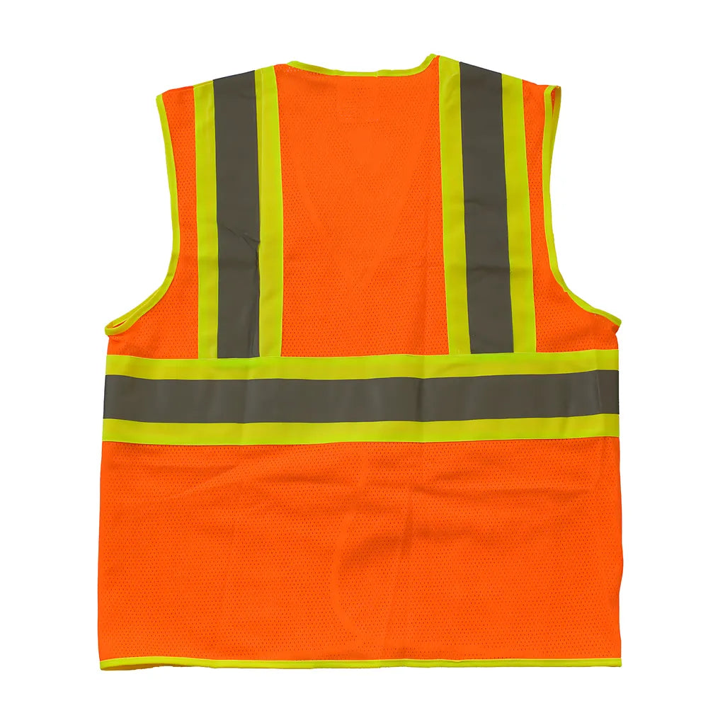 Pip 302-Mvator-L Ansi Type R Class 2 Two-Tone Three Pocket Mesh Vest 302-MVATOR-L-14170