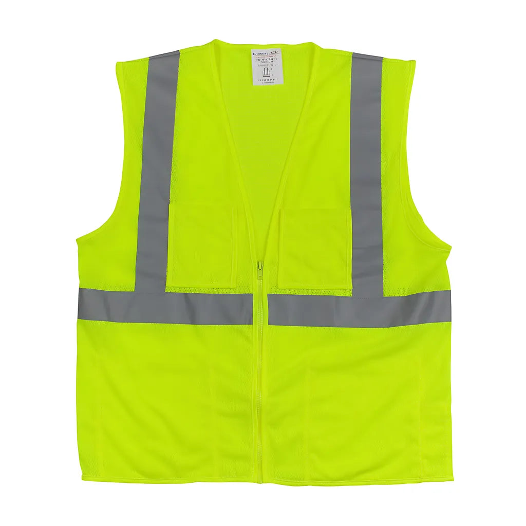 Pip 302-Mvgz4Ply-L Ansi Type R Class 2 Four Pocket Value Mesh Vest 302-MVGZ4PLY-L-14313