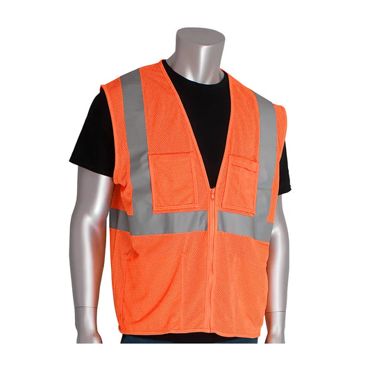 Pip 302-Mvgz4Por-3X Ansi Type R Class 2 Four Pocket Value Mesh Vest 302-MVGZ4POR-3X-14302