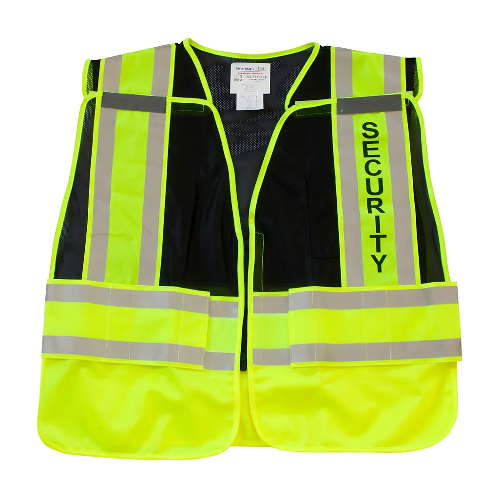 Pip 302-Psv-Blk-2X/5X Ansi Type P Class 2 Public Safety Vest - Security Logo 302-PSV-BLK-2X5X-14388
