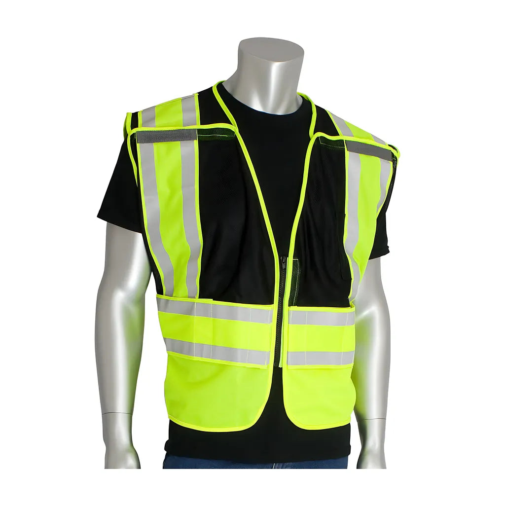 Pip 302-Psv-Blk-Nl-2X/5X Ansi Type P Class 2 Public Safety Vest 302-PSV-BLK-NL-2X5X-14403