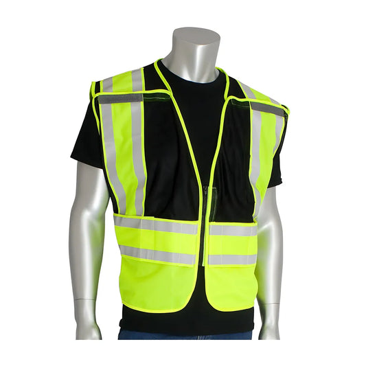 Pip 302-Psv-Blk-Nl-M/Xl Ansi Type P Class 2 Public Safety Vest 302-PSV-BLK-NL-MXL-14396