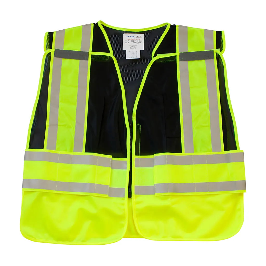 Pip 302-Psv-Blk-Nl-M/Xl Ansi Type P Class 2 Public Safety Vest 302-PSV-BLK-NL-MXL-14398