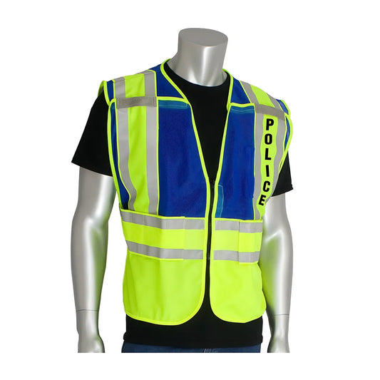 Pip 302-Psv-Blu-M/Xl Ansi Type P Class 2 Public Safety Vest - Police Logo 302-PSV-BLU-MXL-14407