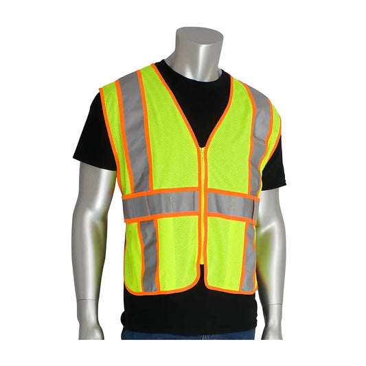 Pip 302-Usv5Ly Ansi Type R Class 2 Expandable Two-Tone Mesh Vest 302-USV5LY-14436