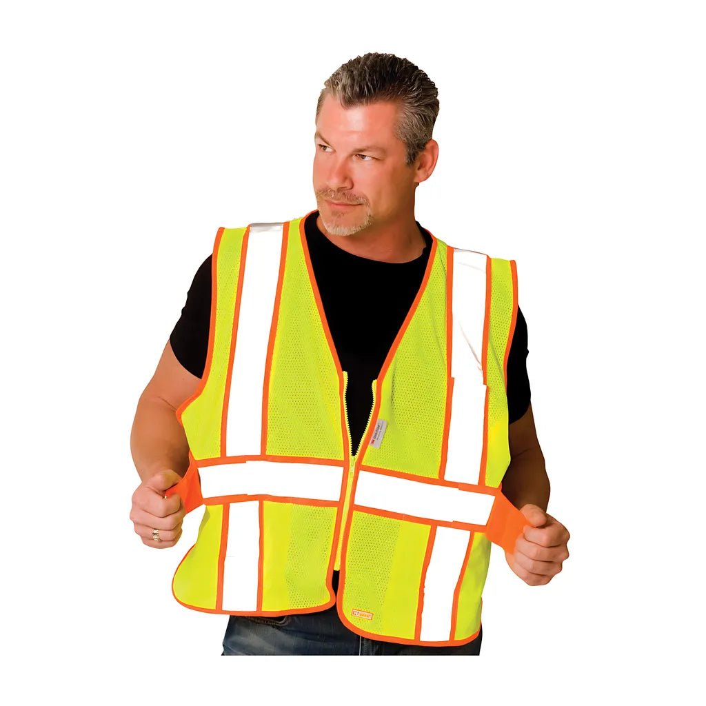 Pip 302-Usv5Ly Ansi Type R Class 2 Expandable Two-Tone Mesh Vest 302-USV5LY-14437