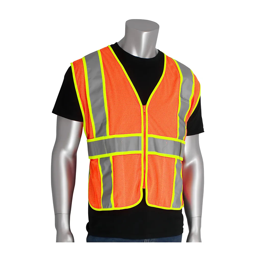 Pip 302-Usv5Or Ansi Type R Class 2 Expandable Two-Tone Mesh Vest 302-USV5OR-14434