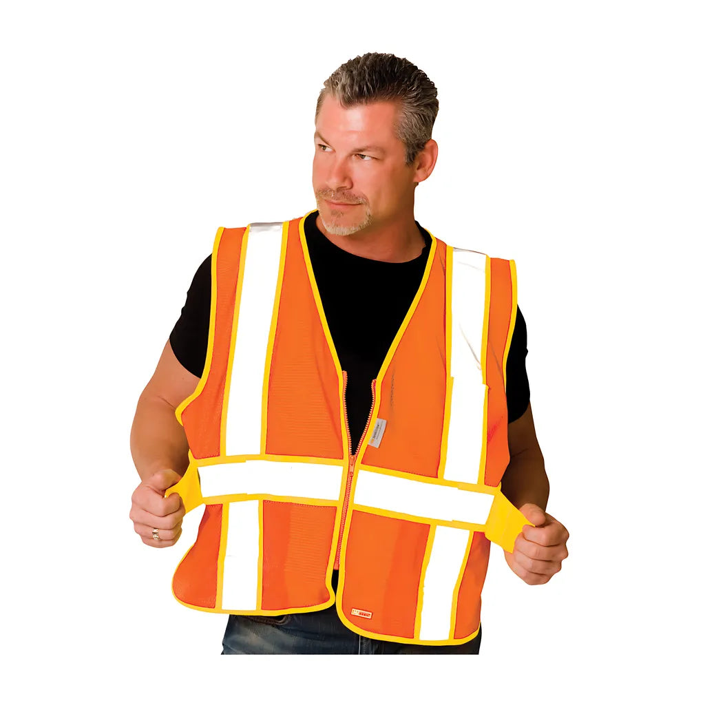 Pip 302-Usv5Or Ansi Type R Class 2 Expandable Two-Tone Mesh Vest 302-USV5OR-14435