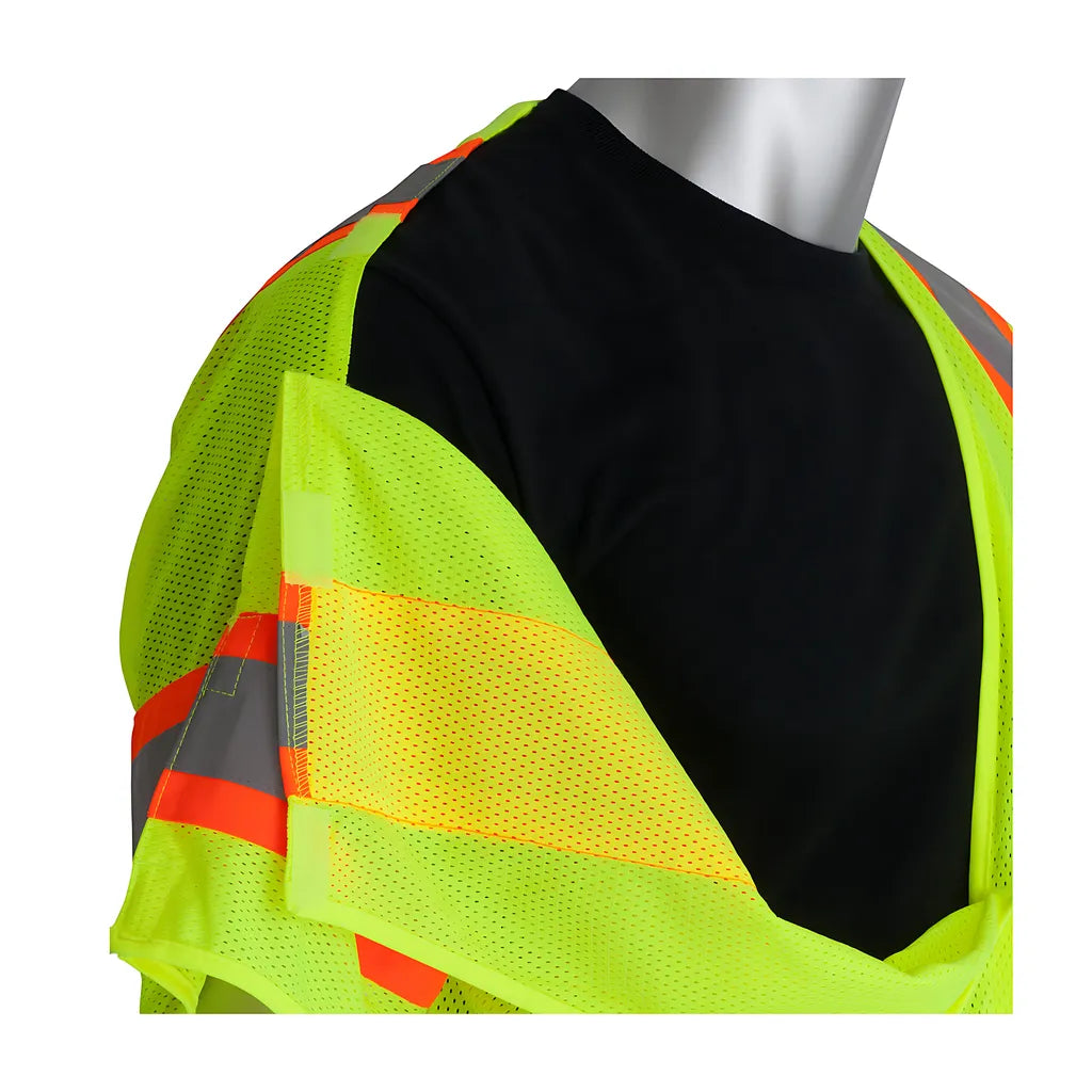 Pip 303-5Pmtt-Ly/L Ansi Type R Class 3 Two-Tone Breakaway Vest 303-5PMTT-LYL-14708
