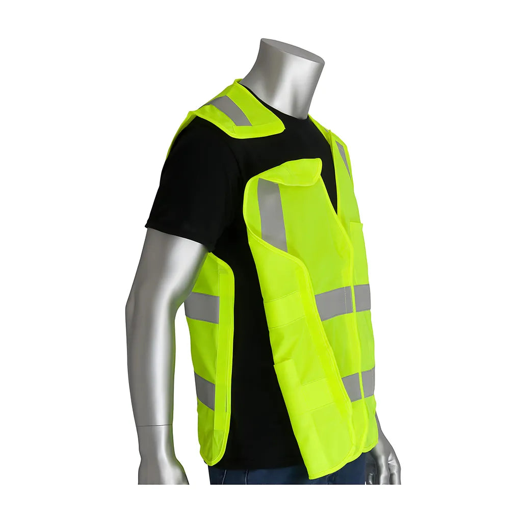 Pip 305-5Pvfrly-2X/3X Ansi Type R Class 2 Fr Treated Solid Breakaway Vest 305-5PVFRLY-2X3X-14908