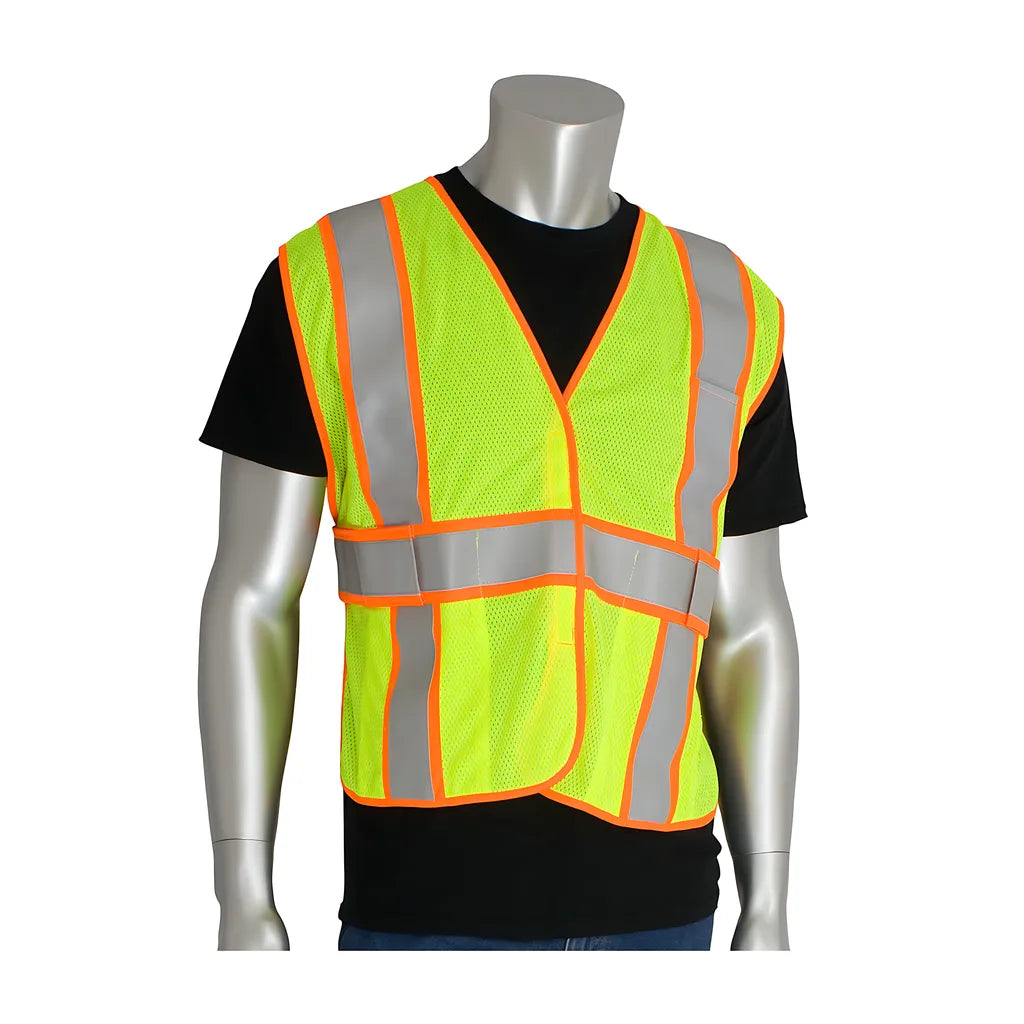 Pip 305-Usv5Frly Ansi Type R Class 2 Two-Tone Expandable Fr Treated Mesh Vest 305-USV5FRLY-15005
