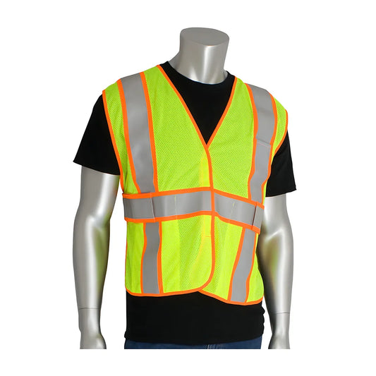 Pip 305-Usv5Frly Ansi Type R Class 2 Two-Tone Expandable Fr Treated Mesh Vest 305-USV5FRLY-15005