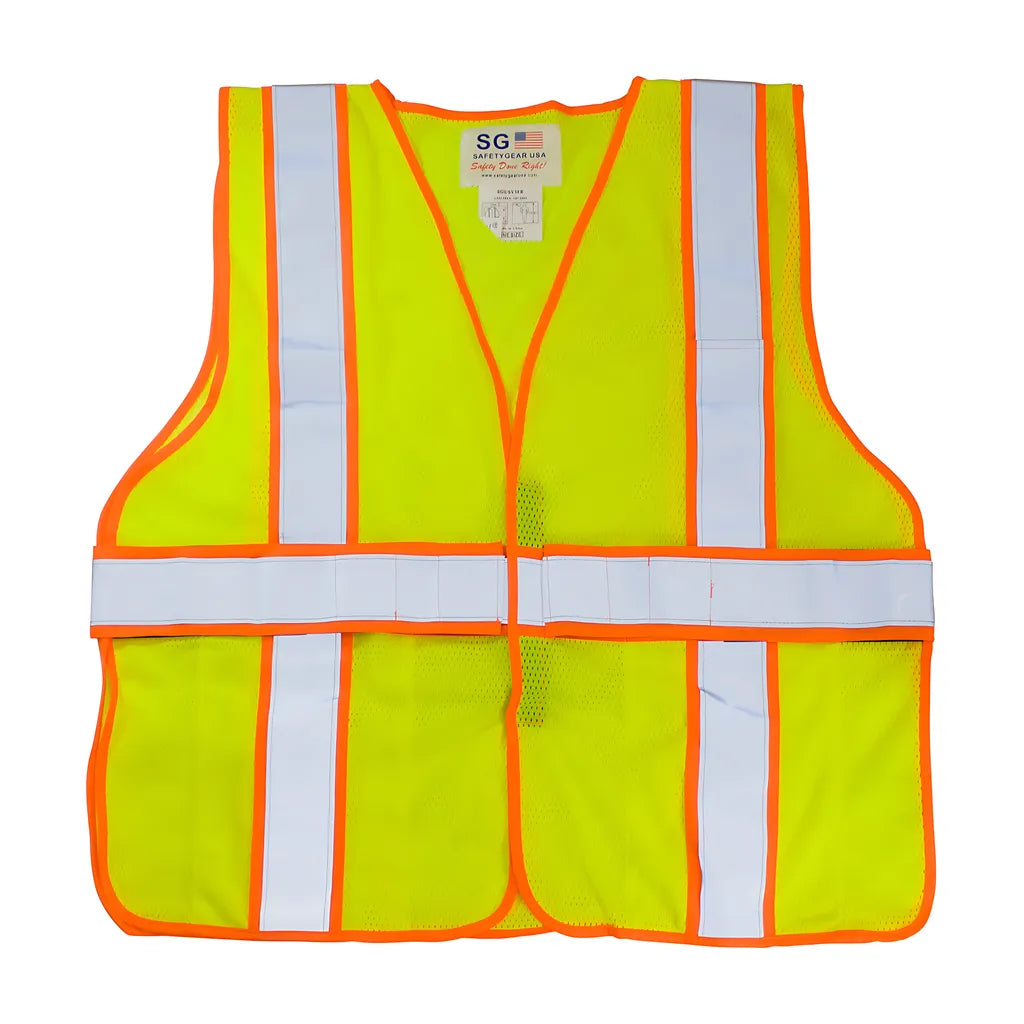 Pip 305-Usv5Frly Ansi Type R Class 2 Two-Tone Expandable Fr Treated Mesh Vest 305-USV5FRLY-15009