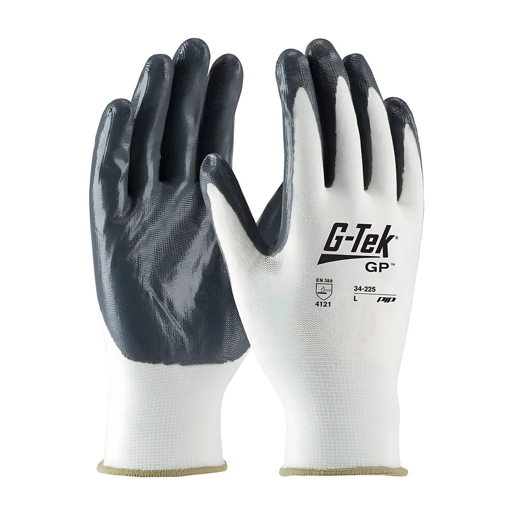 G-Tek 34-225/Xs Economy Seamless Knit Nylon Glove With Solid Nitrile Coated Smooth Grip On Palm & Fingers 34-225XS-17346