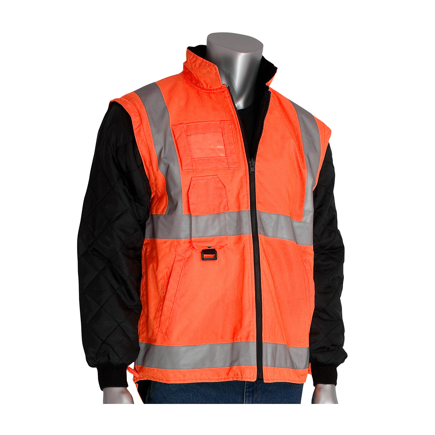 PIP 343-1756-OR/2X ANSI Type R Class 3 7-in-1 All Conditions Coat with Inner Jacket and Vest Combination
