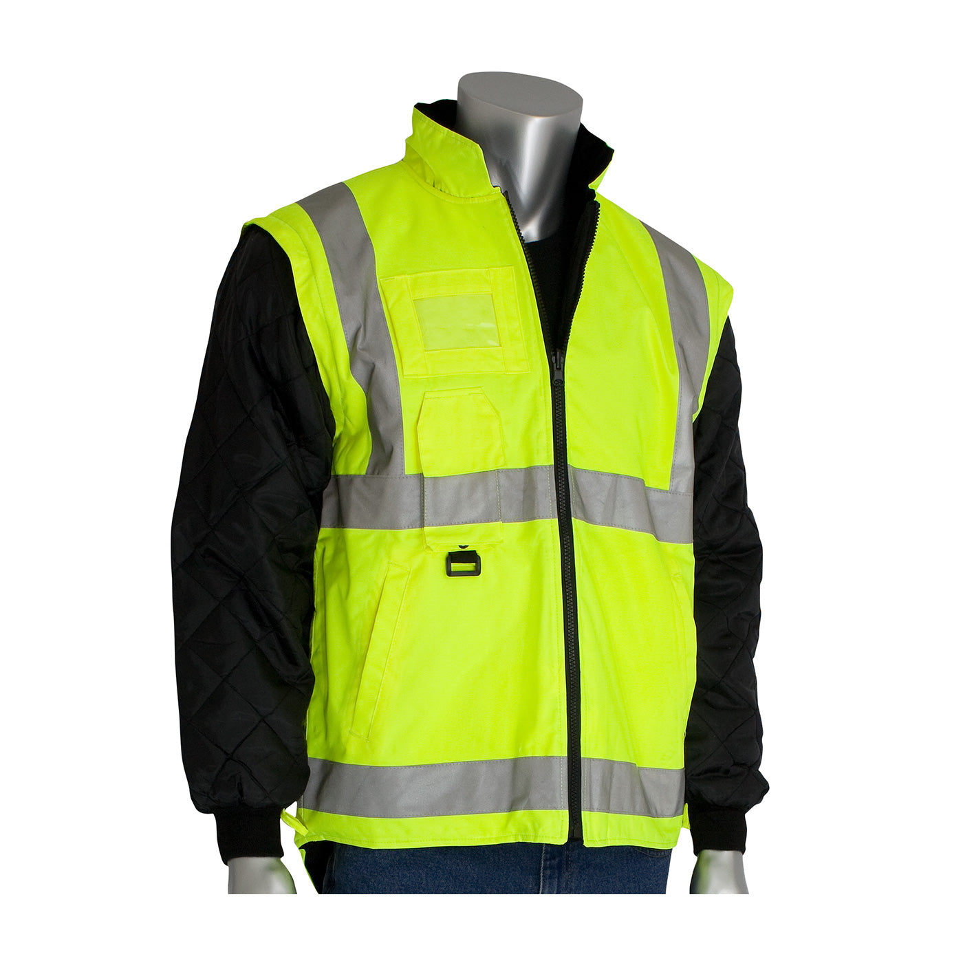 PIP 343-1756-YEL/L ANSI Type R Class 3 7-in-1 All Conditions Coat with Inner Jacket and Vest Combination