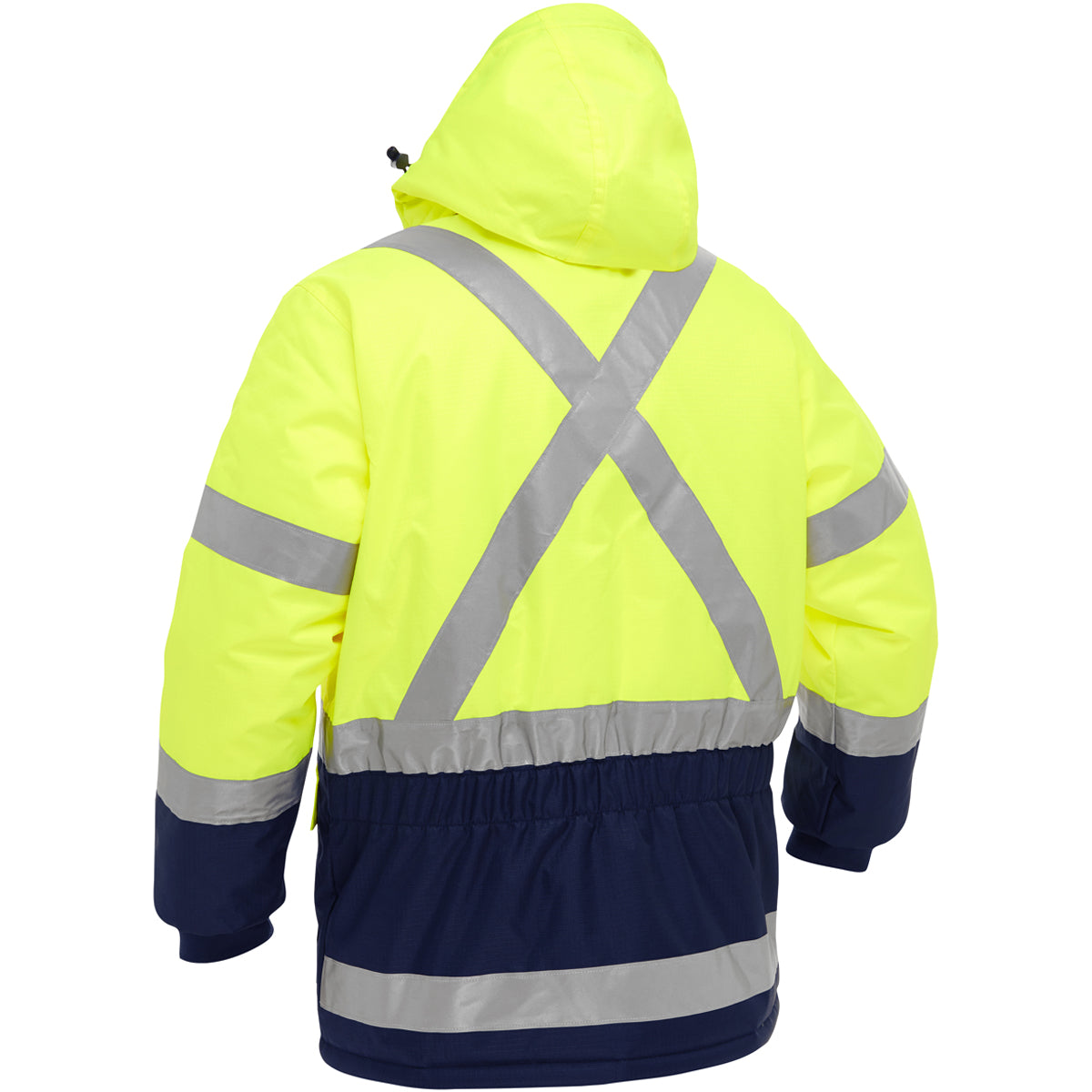 Bisley 343M6450X-YLNV/2X ANSI Type R Class 3 and CSA Z96 Class 2 X-Back Extreme Cold Jacket with Navy Bottom