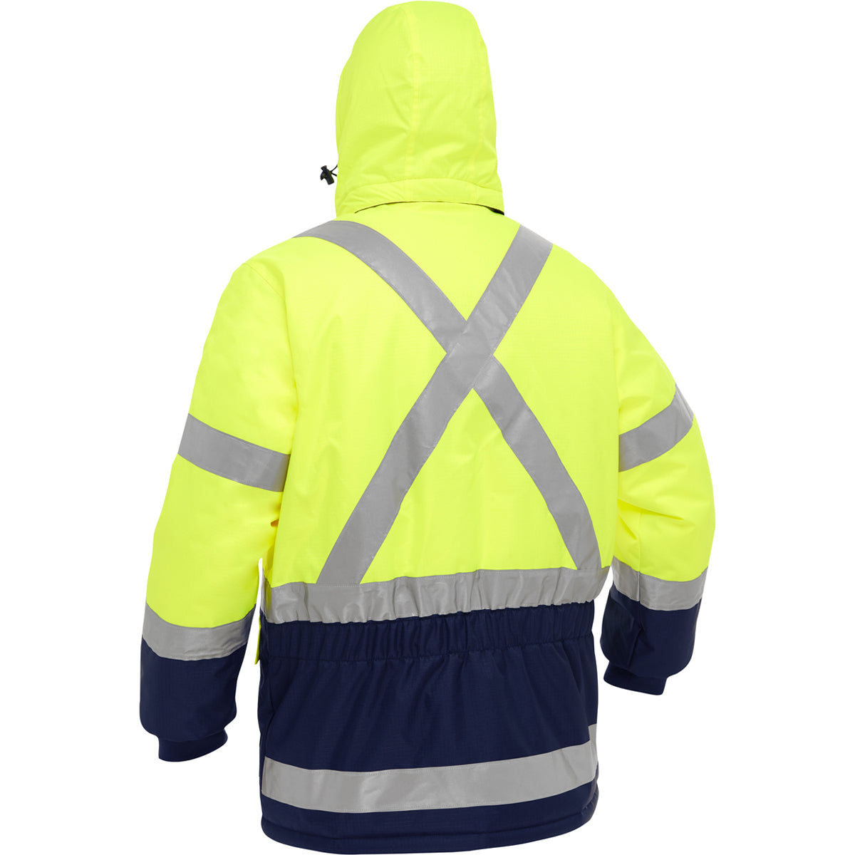 Bisley 343M6450X-YLNV/XL ANSI Type R Class 3 and CSA Z96 Class 2 X-Back Extreme Cold Jacket with Navy Bottom