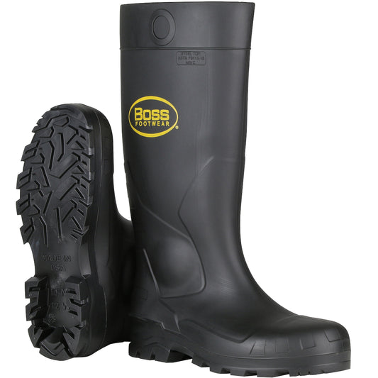 Boss 382-810/10 16" Black PVC Steel Toe Boot