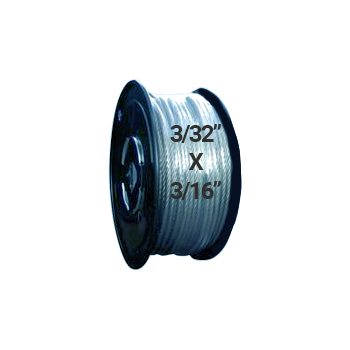 3/32-3/16 Clear Vinyl Coated Galvanized Aircraft Cable