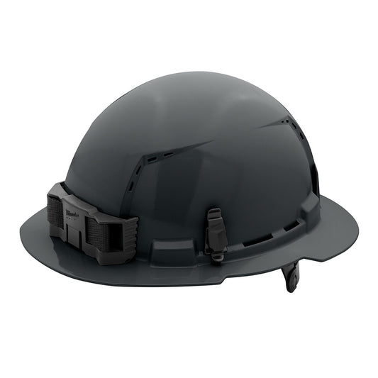 Gray Full Brim Vented Hard Hat w/6pt Ratcheting Suspension - Type 1, Class C