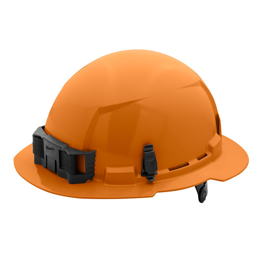 Orange Full Brim Hard Hat w/6pt Ratcheting Suspension - Type 1, Class E