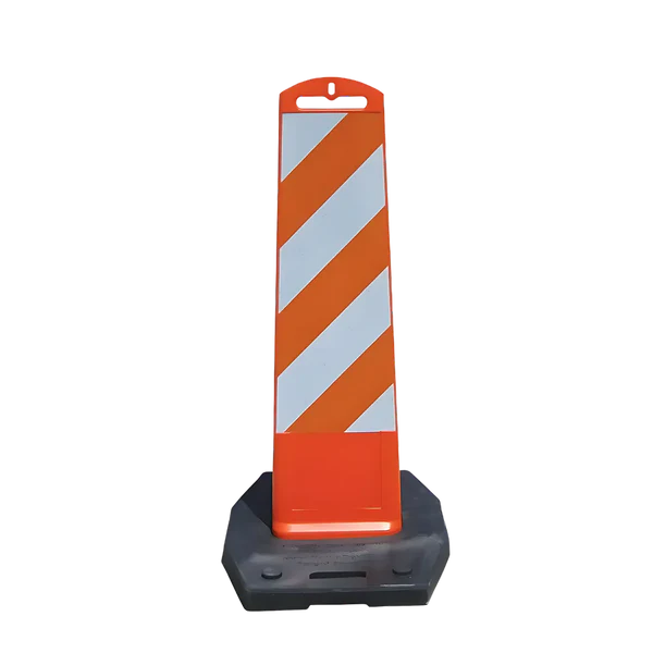 VizCon Premier Vertical Panel Barricade, Orange HD Avery (W1114) 2-Sides RH/LH, 8" x 34", No Base
