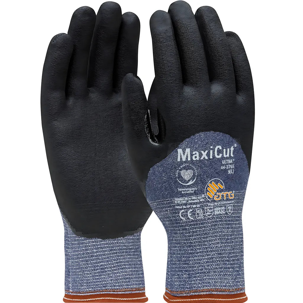 Atg 44-3755/Xxl Seamless Knit Engineered Yarn Glove With Premium Nitrile Coated Microfoam Grip On Palm, Fingers & Knuckles 44-3755XXL-19779