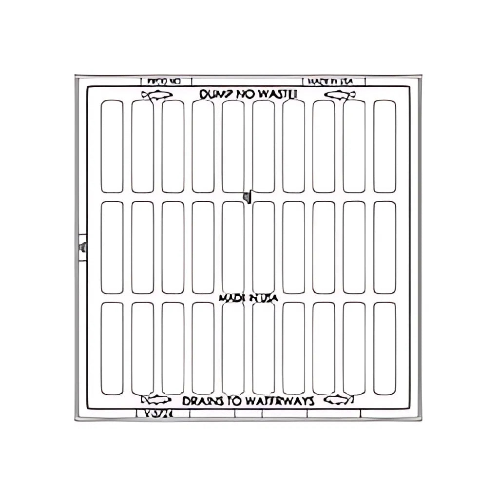 Ej V5724 2-5/8"H Catch Basin Assembly With Ductile Iron V5724-4 Grate Dump No Waste! Drains To Waterways
