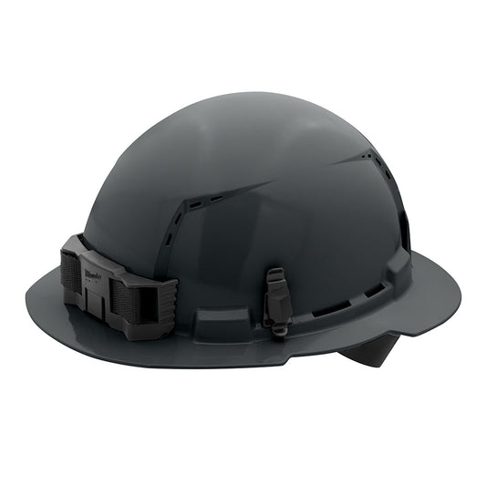 Gray Full Brim Vented Hard Hat w/4pt Ratcheting Suspension - Type 1, Class C