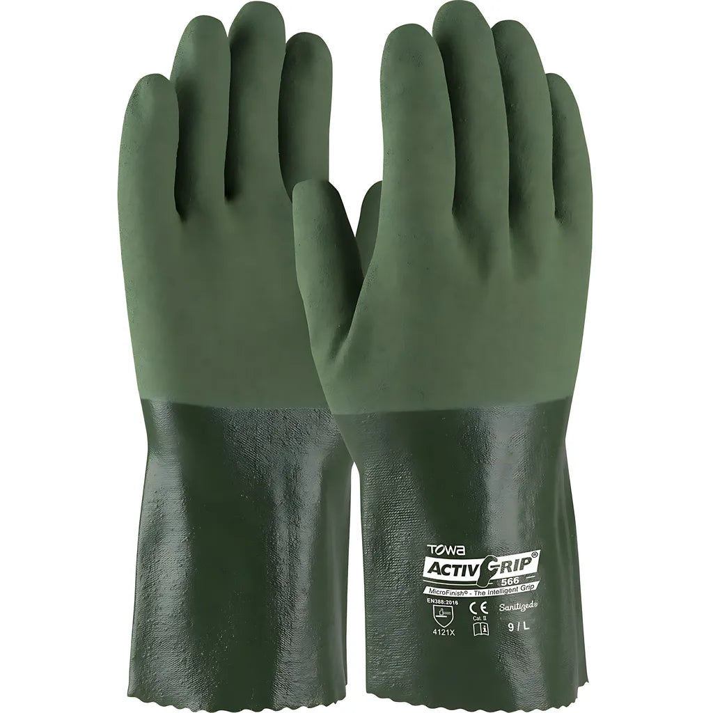 Towa 56-Ag566/L Nitrile Coated Glove With Cotton Liner And Microfinish Grip - 12" 56-AG566L-20555