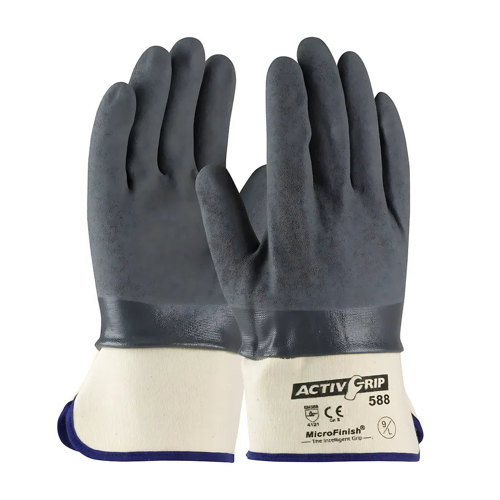 Towa 56-Ag588/Xxl Nitrile Coated Glove With Cotton Liner And Microfinish Grip - Safety Cuff 56-AG588XXL-20577
