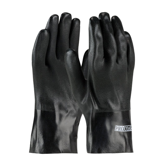 PIP 58-8120DD Premium PVC Dipped Glove with Interlock Liner and Rough Sandy Finish - 10" Length