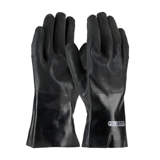 PIP 58-8130DD Premium PVC Dipped Glove with Interlock Liner and Rough Sandy Finish - 12" Length