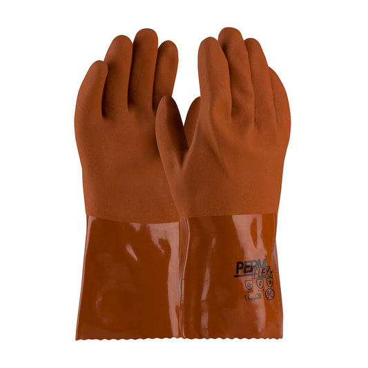 PIP 58-8651/S Cold Resistant PVC Glove with Seamless Liner and Rough Coating - 12"
