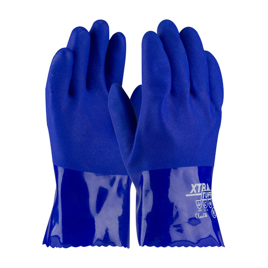 PIP 58-8655/S Oil Resistant PVC Glove with Seamless Liner and Rough Coating - 10"