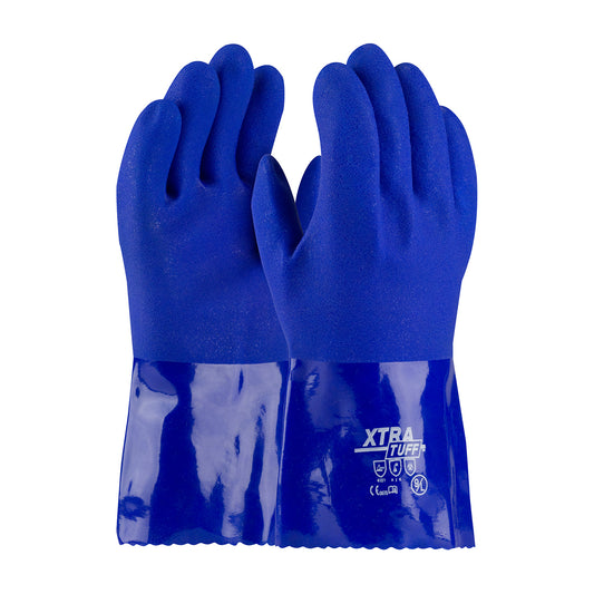 PIP 58-8656/S Oil Resistant PVC Glove with Seamless Liner and Rough Coating - 12"