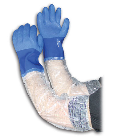 PIP 58-8657/S Oil Resistant PVC Glove with Seamless Liner and Rough Coating - 25" Extended PVC Sleeve
