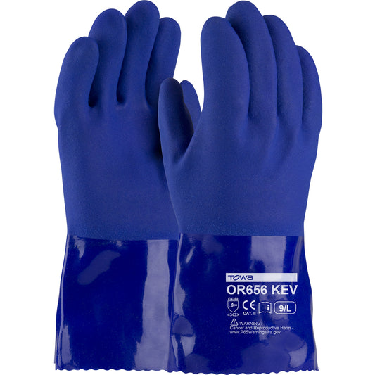 PIP 58-8658K/M Oil Resistant PVC Glove with DuPont Kevlar Liner and Rough Grip