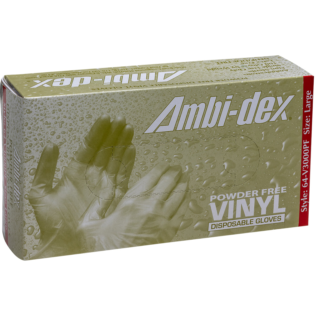 Ambi-dex 64-V3000PF/S Industrial Grade Disposable Vinyl Glove, Powder Free - 3 Mil