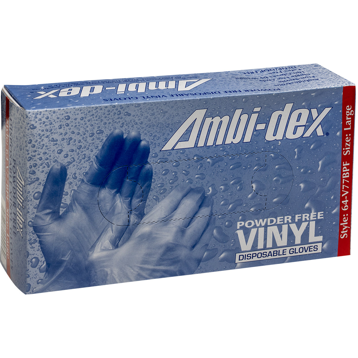 Ambi-dex 64-V77BPF/S Industrial Grade Disposable Vinyl Glove, Powder Free - 5 Mil