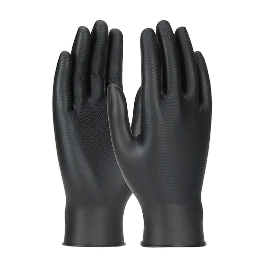Grippaz 67-246/L Extended Use Ambidextrous Nitrile Glove With Textured Fish Scale Grip - 6 Mil 67-246L-20919