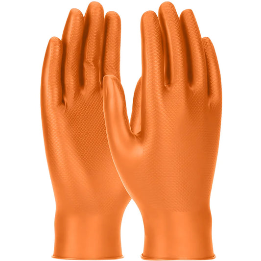 Grippaz 67-256/L Extended Use Ambidextrous Nitrile Glove With Textured Fish Scale Grip - 6 Mil 67-256L-20927