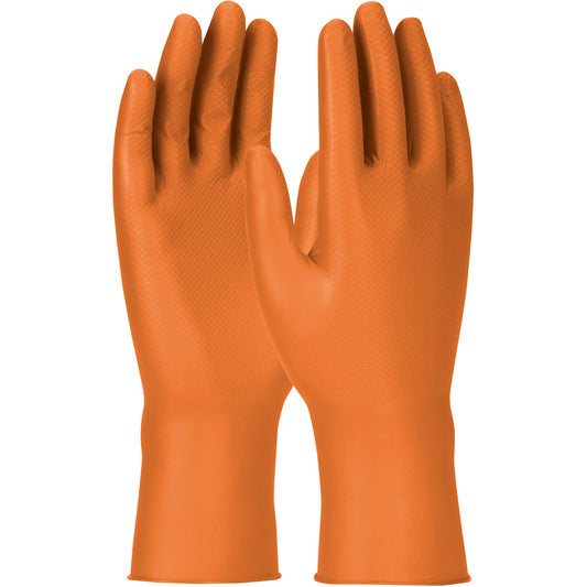 Grippaz 67-307/M Extended Use Ambidextrous Nitrile Glove with Textured Fish Scale Grip - 7 Mil