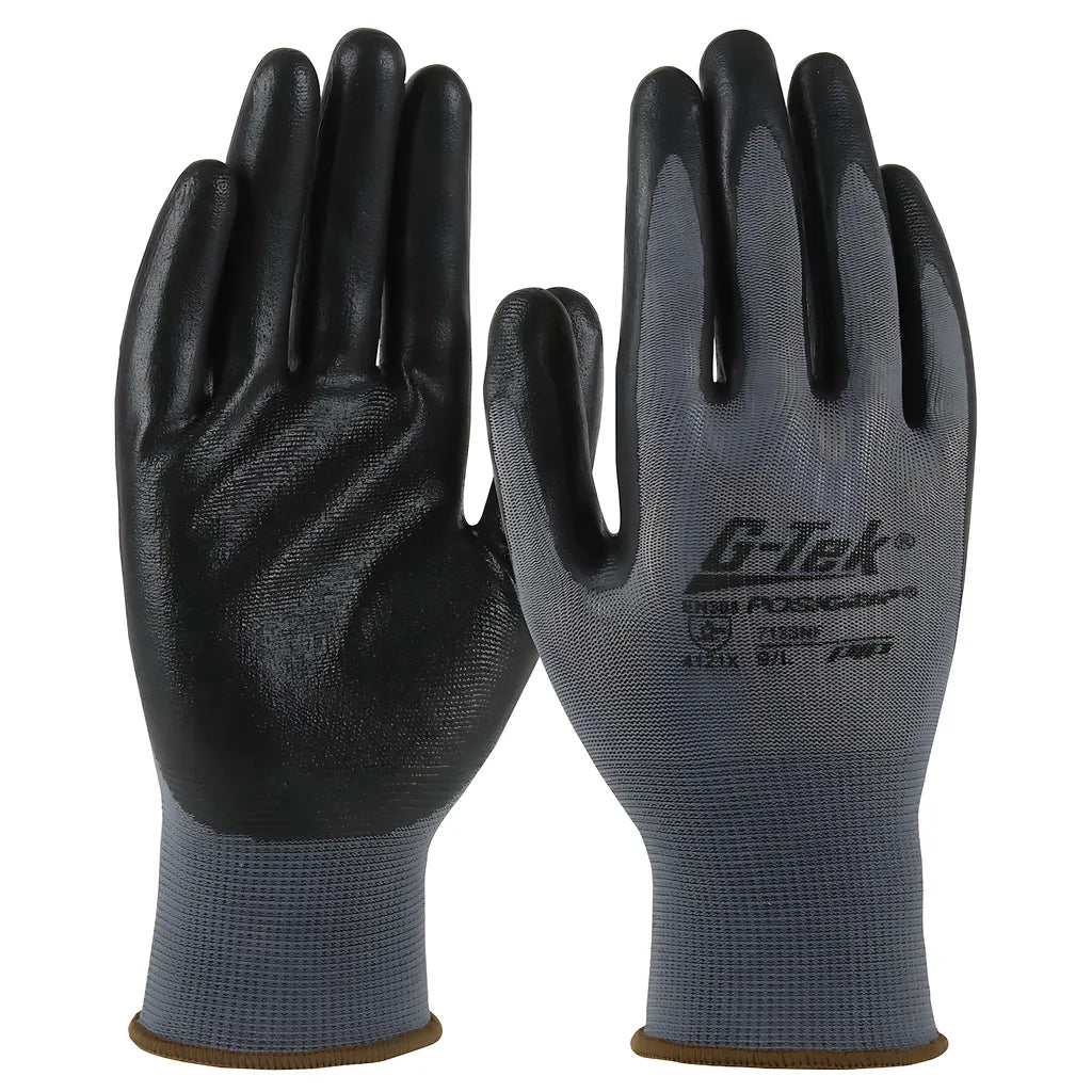 G-Tek 713Snf/L Seamless Knit Polyester Glove With Nitrile Coated Foam Grip On Palm & Fingers 713SNFL-21430