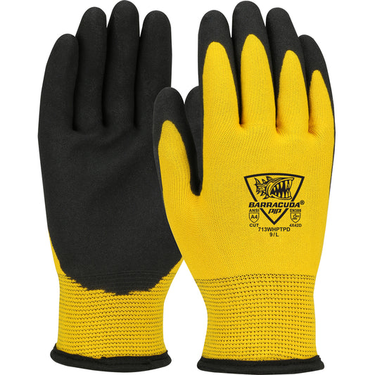 West Chester 713WHPTPD/L Seamless Knit HPPE/Nylon Glove with Acrylic Lining and PVC Foam Grip on Palm & Fingers