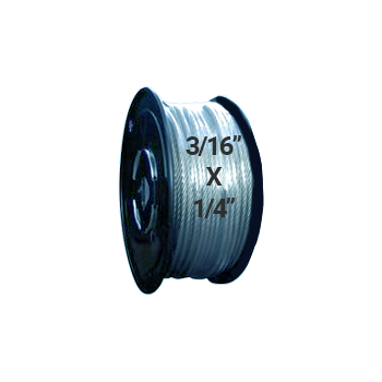 3/16-1/4 Clear Vinyl Coated Galvanized Aircraft Cable